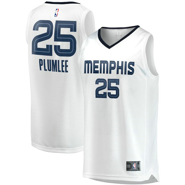 Maillot Memphis Grizzlies Homme Miles Plumlee 25 Association Edition Blanc